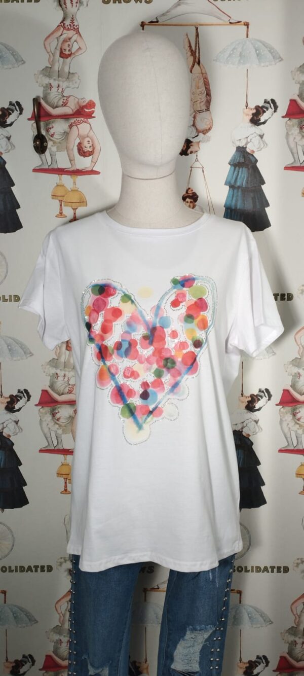 CAMISETA M/C CORAZON MULTICOLOR 1271